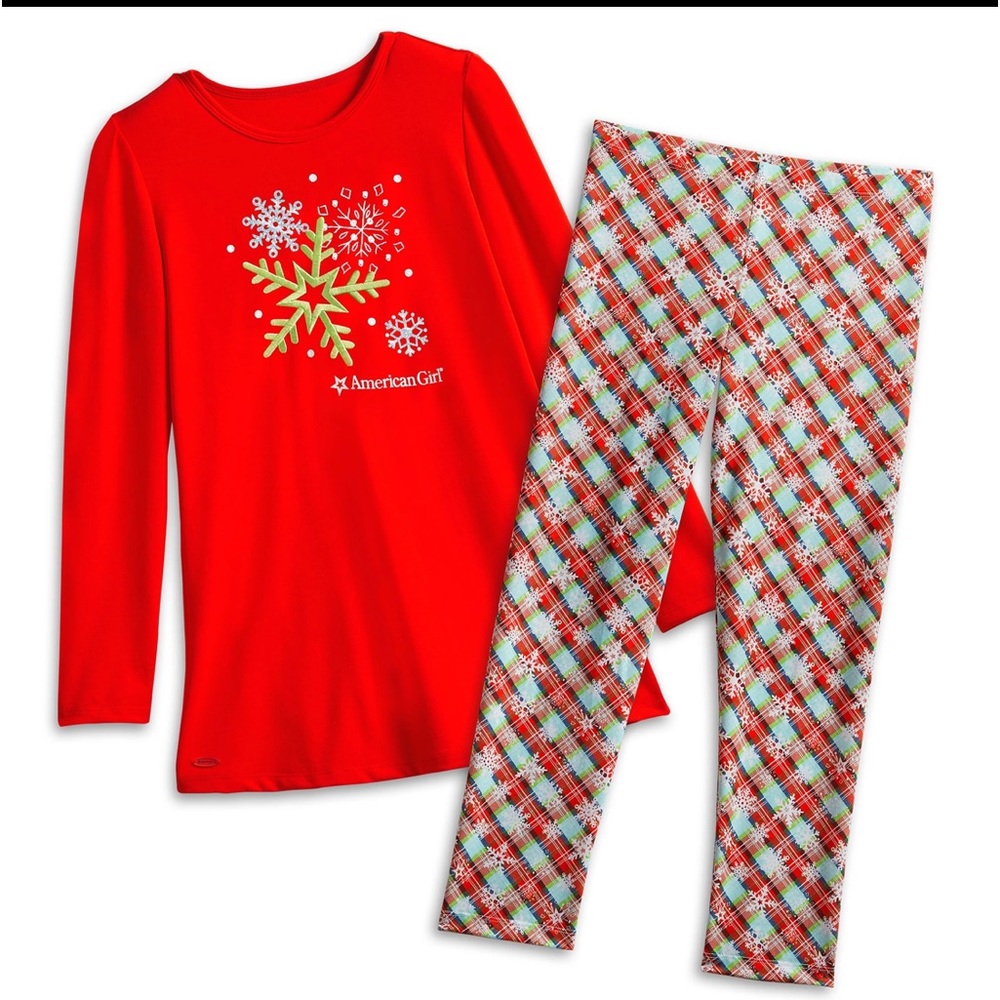 American girl doll Christmas pajamas size small 7/8 girls and womens large 12/14